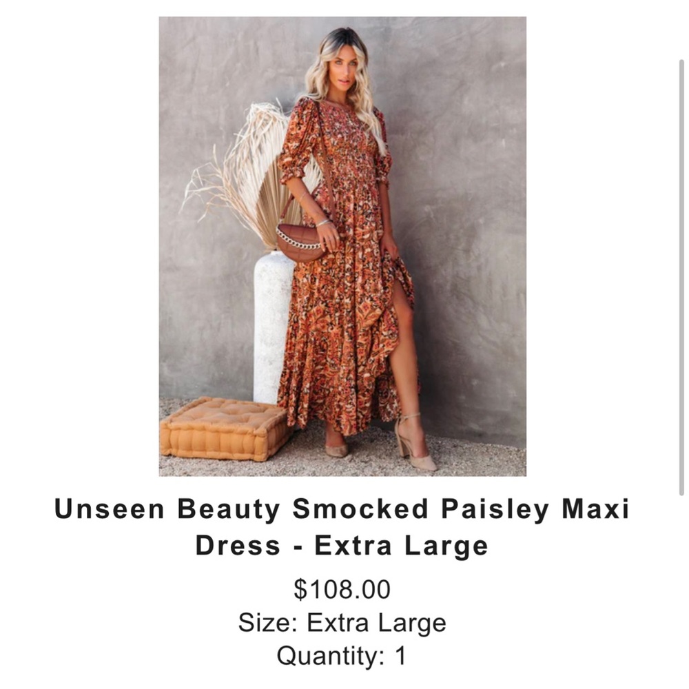 Vici paisley print dress. Xl
